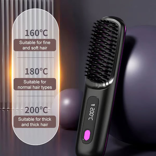 Wireless Ceramic Heating Hair Straightening Comb